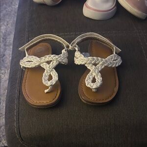 Wonder Nation White Braided Kids Sandals